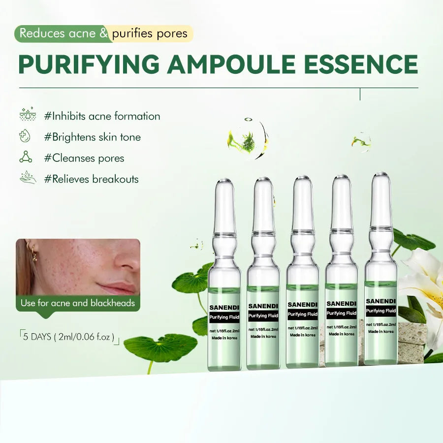 2ml Centella Facial Serum for Dermapen Hyaluronic Acid Acne Solution Ampoule Glutathione Fine Lines Hydrate Fluid 5/20PCS
