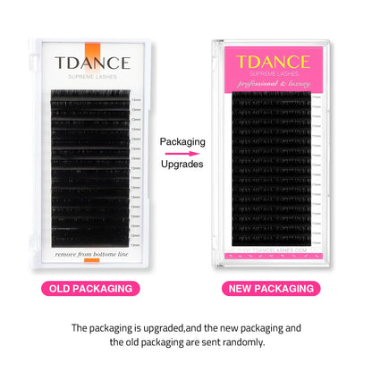 TDANCE 16Rows Classic Lash Dark Black Matte Professionals Soft Natural Faux Eyelash Extension Makeup Beauty Individual Eyelashes