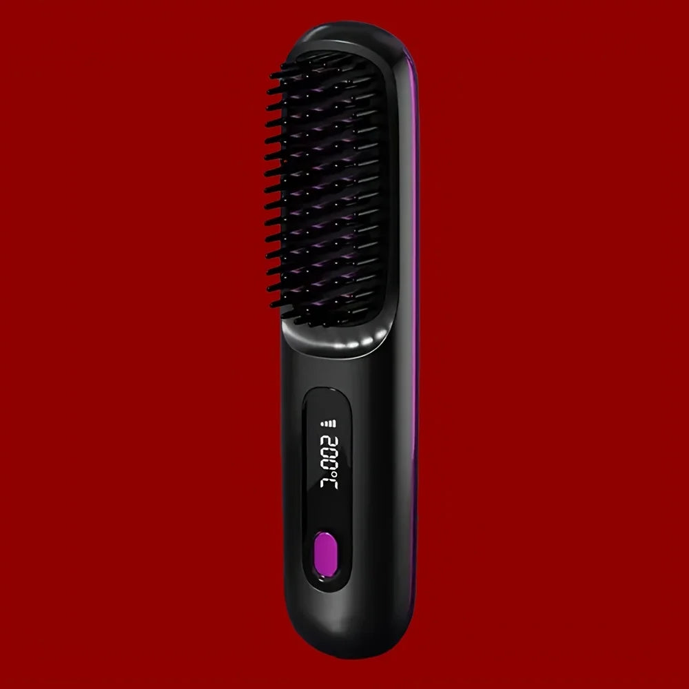Portable Cordless Straightener Hair Comb Electric Negative Ion Anti Scald Fast Heated Straightening Brush Hair Styling Tool