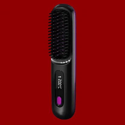 Portable Cordless Straightener Hair Comb Electric Negative Ion Anti Scald Fast Heated Straightening Brush Hair Styling Tool
