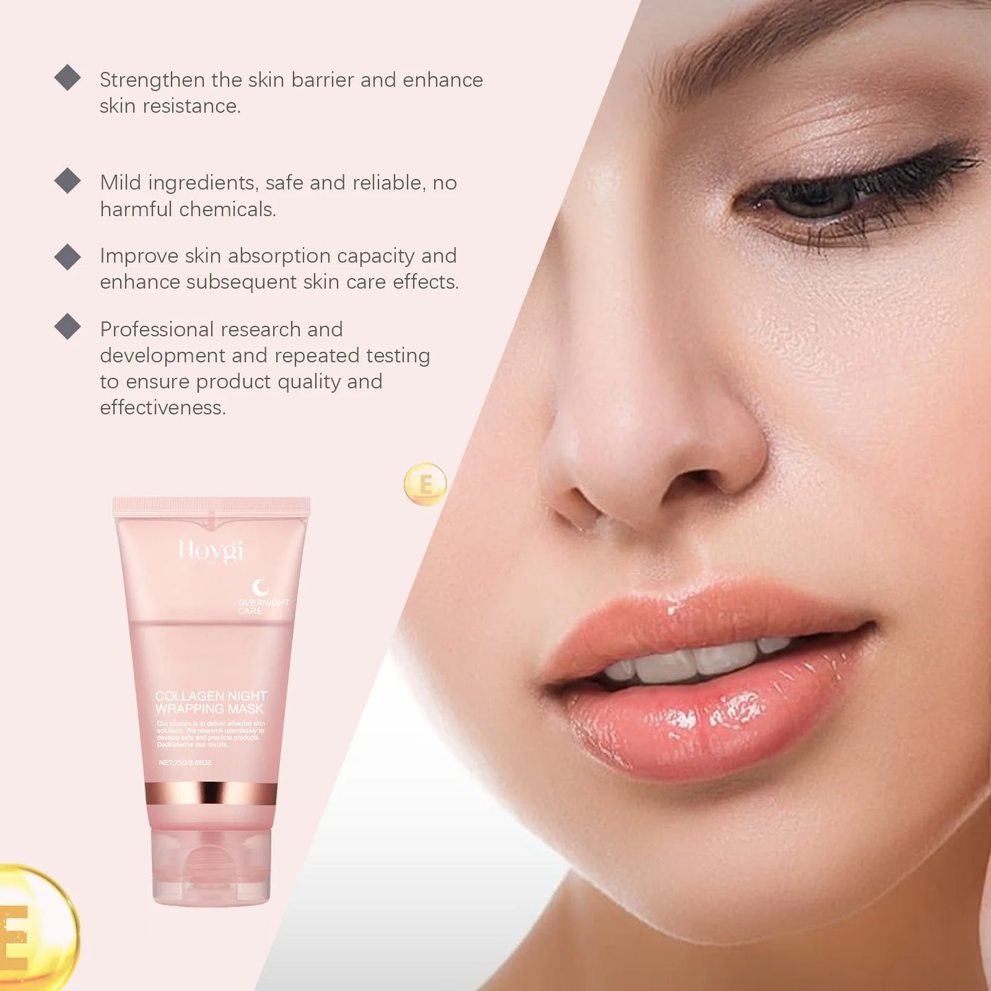 Hoygi Collagen Peeling Face Mask Cleaning Pore Dirts Improve Skin Texture Brightening Skin Tone Firming Face Hydrating Mask