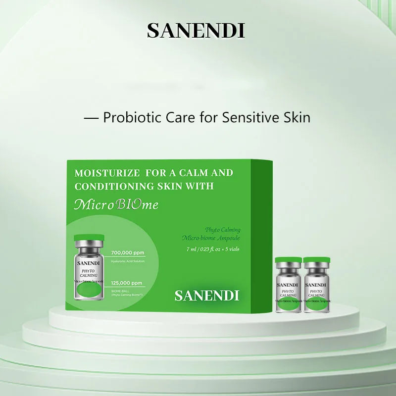 SANENDI Korea Skincare Hyaluronic Acid Ampoule MicroBiome Serum Moisture-Support Lightweight Hydration A-AG Solution