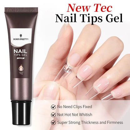 BORN PRETTY 15g Nail Tips Gel Nude Clear Transparent Nail Gel Soak Off UV LED Nail Art Gel Varnish Function Gel Nail Extension