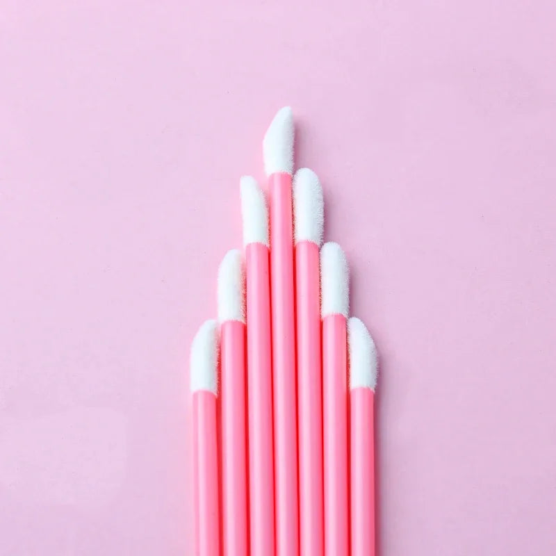 500-1000Pcs Pink Disposable Lip Brush Full Size Lipsticks Lipbrush Mascara Applicator Lipstick Wands Set Cosmetic Makeup Tool
