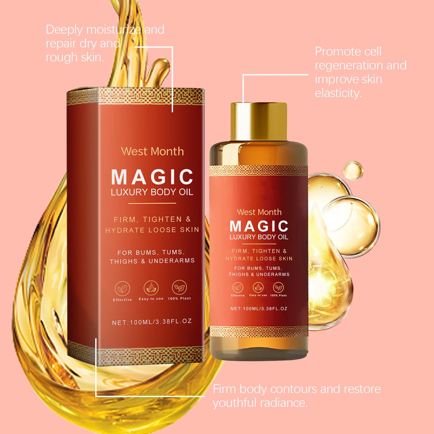 Firming Body Essence Oil Reduce Sagging Prevent Aging Daily Moisturizing Tightening Reduce Fine Lines Body Skin Care Oil