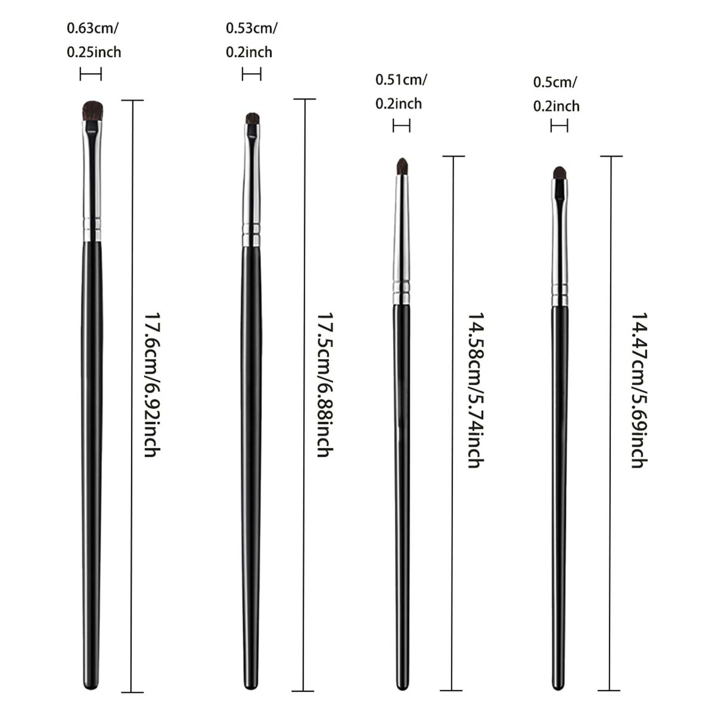 4Pcs Eye Detail Brushes Set, Eyeshadow Brushes, Undereye Smudge Brushes, Soft Eyeliner Brush, Perfect Eye Makeup Tools