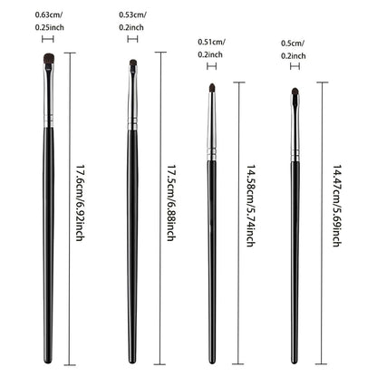 4Pcs Eye Detail Brushes Set, Eyeshadow Brushes, Undereye Smudge Brushes, Soft Eyeliner Brush, Perfect Eye Makeup Tools