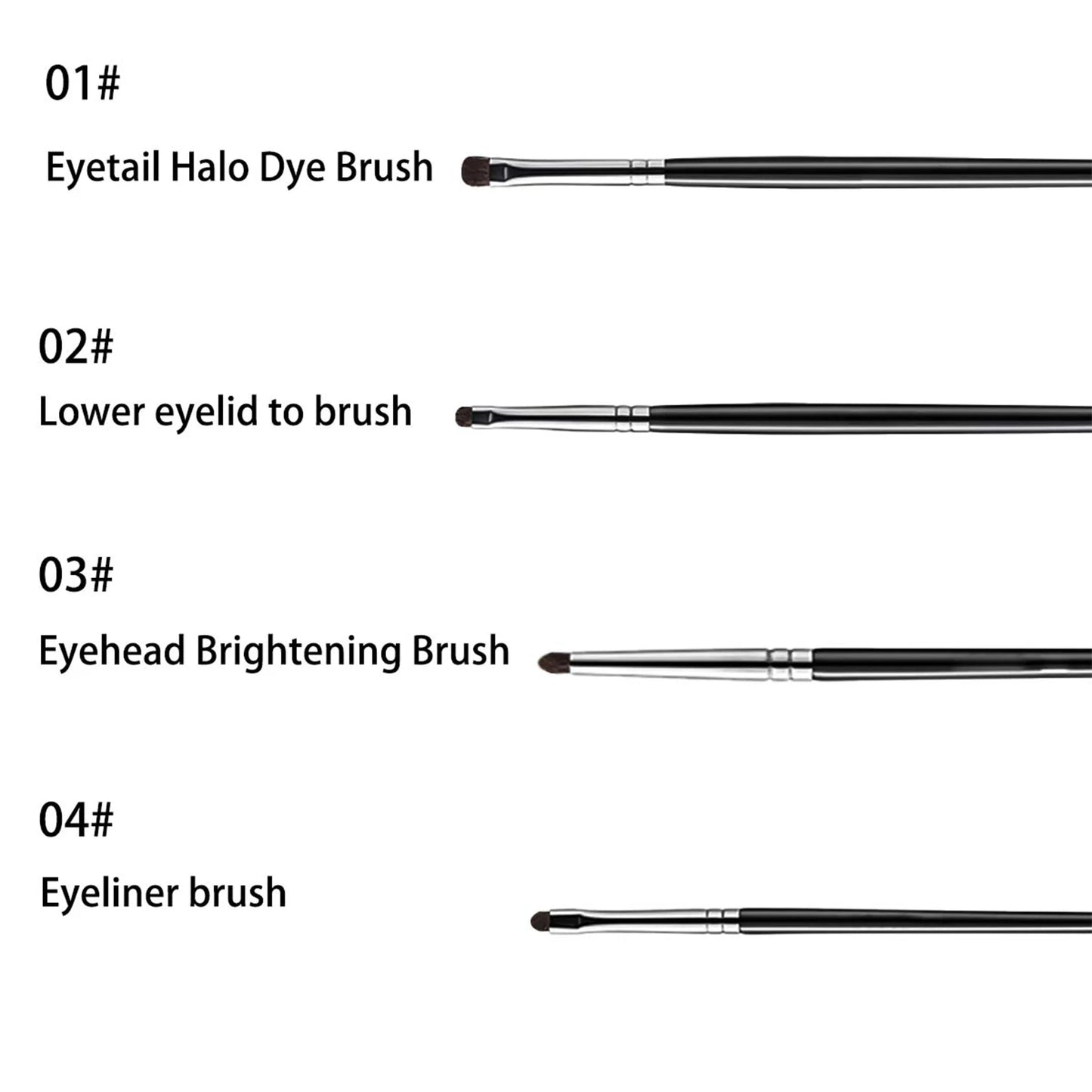 4Pcs Eye Detail Brushes Set, Eyeshadow Brushes, Undereye Smudge Brushes, Soft Eyeliner Brush, Perfect Eye Makeup Tools