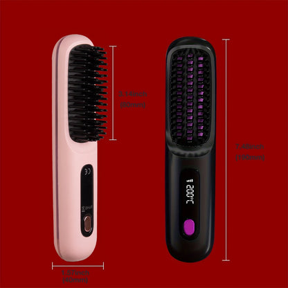 Portable Cordless Straightener Hair Comb Electric Negative Ion Anti Scald Fast Heated Straightening Brush Hair Styling Tool