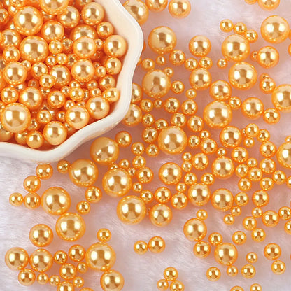 10g Random Mix 3-10mm No Hole ABS Imitation Pearl Bead For Vase Filler Makeup Brush For DIY  Jewelry Making  Decor  F0912