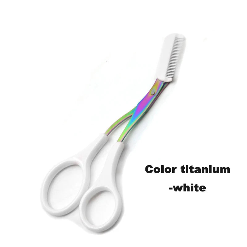 Eyebrow Trimmer Scissor with Comb Facial Eyelash Hair Removal Grooming Shaping Eyebrow Shaver Cosmetic Makeup Accessories Eyebr