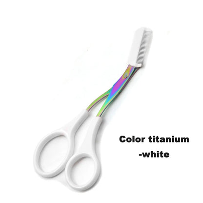 Eyebrow Trimmer Scissor with Comb Facial Eyelash Hair Removal Grooming Shaping Eyebrow Shaver Cosmetic Makeup Accessories Eyebr
