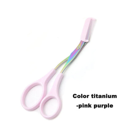 Eyebrow Trimmer Scissor with Comb Facial Eyelash Hair Removal Grooming Shaping Eyebrow Shaver Cosmetic Makeup Accessories Eyebr