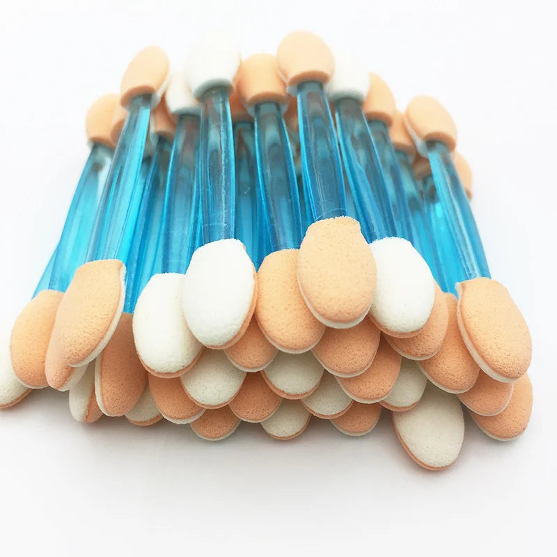 50/5PCS Disposable Eye shadow Brushes Dual Sided Sponge Nylon Makeup Eye Shadow Brushes For Cosmetic Applicator Make up Hot