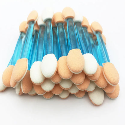 50/5PCS Disposable Eye shadow Brushes Dual Sided Sponge Nylon Makeup Eye Shadow Brushes For Cosmetic Applicator Make up Hot