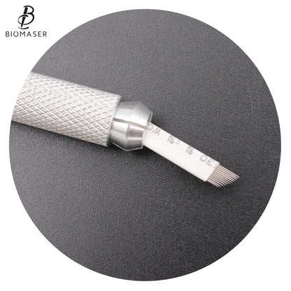 100pcs White 0.25mm Microblading Needles for Tattoo Lamina Tebori 7 9 11 12 14 Flex Blades U Shape Permanent Makeup Needle Blade
