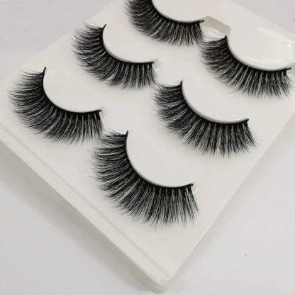 SHIDISHANGPIN 3 pairs 27 styles 3D Faux Mink Hair Soft False Eyelashes Fluffy Wispy Thick Fake Lash Handmade Eyelash Eye Makeup