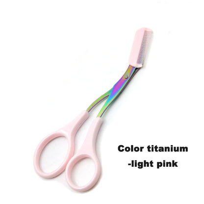 Eyebrow Trimmer Scissor with Comb Facial Eyelash Hair Removal Grooming Shaping Eyebrow Shaver Cosmetic Makeup Accessories Eyebr
