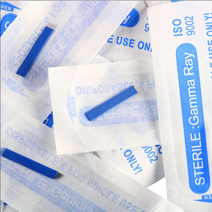 100pcs NANO Blue 0.2mm U SHape 12U 14U 16U 18U Microblading Needles for Permanent Makeup Supplies Manual Eyebrow Blades