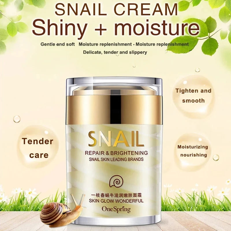 OneSpring Snail Cream Nourishing Anti Wrinkle+Gold Eye Cream Removal Dark Circles Eye Bag Repair Moisturizing Faical Skin Care