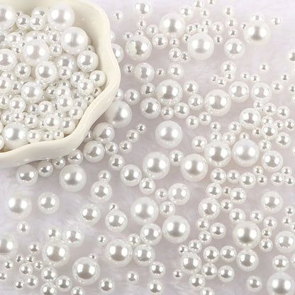 10g Random Mix 3-10mm No Hole ABS Imitation Pearl Bead For Vase Filler Makeup Brush For DIY  Jewelry Making  Decor  F0912