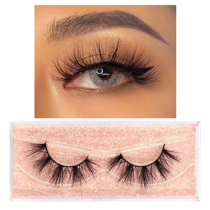 FOXESJI Makeup Eyelashes 3D Mink Eye Lashes Fluffy Soft Wispy Natural Lashes Extension Reusable Fake Lashes Mink False Eyelashes