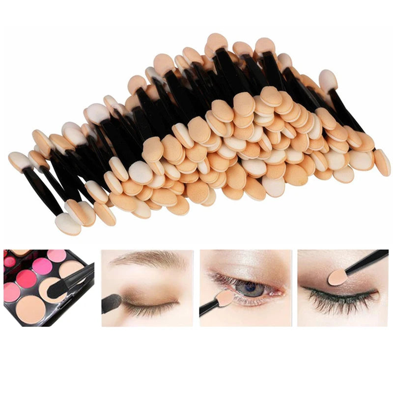 50/5PCS Disposable Eye shadow Brushes Dual Sided Sponge Nylon Makeup Eye Shadow Brushes For Cosmetic Applicator Make up Hot