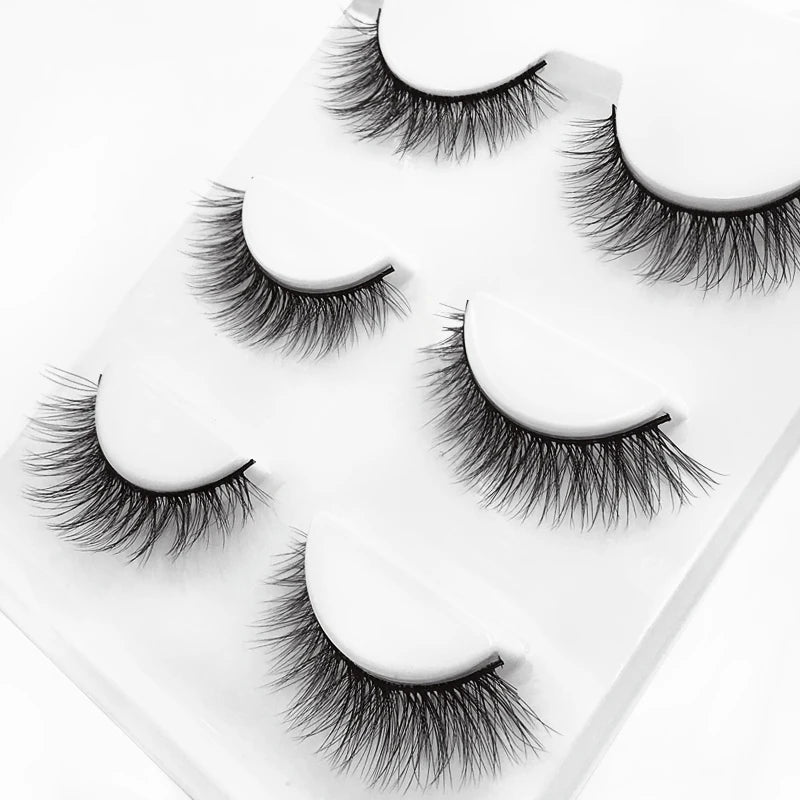 SHIDISHANGPIN 3 pairs 27 styles 3D Faux Mink Hair Soft False Eyelashes Fluffy Wispy Thick Fake Lash Handmade Eyelash Eye Makeup