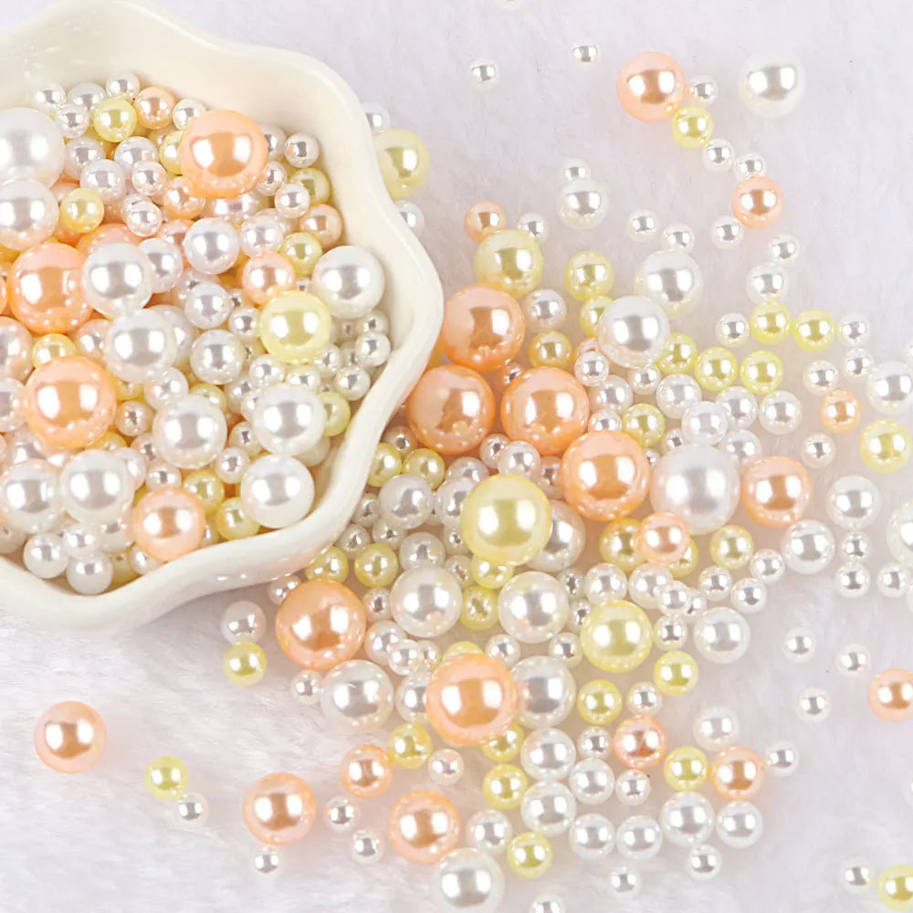 10g Random Mix 3-10mm No Hole ABS Imitation Pearl Bead For Vase Filler Makeup Brush For DIY  Jewelry Making  Decor  F0912