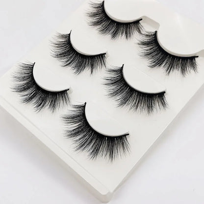 SHIDISHANGPIN 3 pairs 27 styles 3D Faux Mink Hair Soft False Eyelashes Fluffy Wispy Thick Fake Lash Handmade Eyelash Eye Makeup