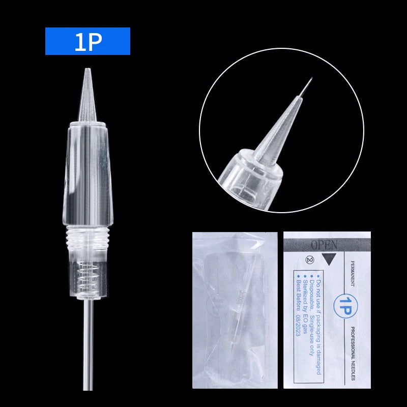 5/10PCS Permanent Makeup Disposable Screw Tattoo Needle 1D 3P 5F Microblading Needles Eyebrow Shading For PMU Tattoo Machine