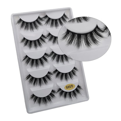 5 Pairs Multipack 3D Mink Lashes False Eyelashes Handmade Wispy Fluffy Long Lashes Natural Eye Makeup Tools Eye Lashes G806