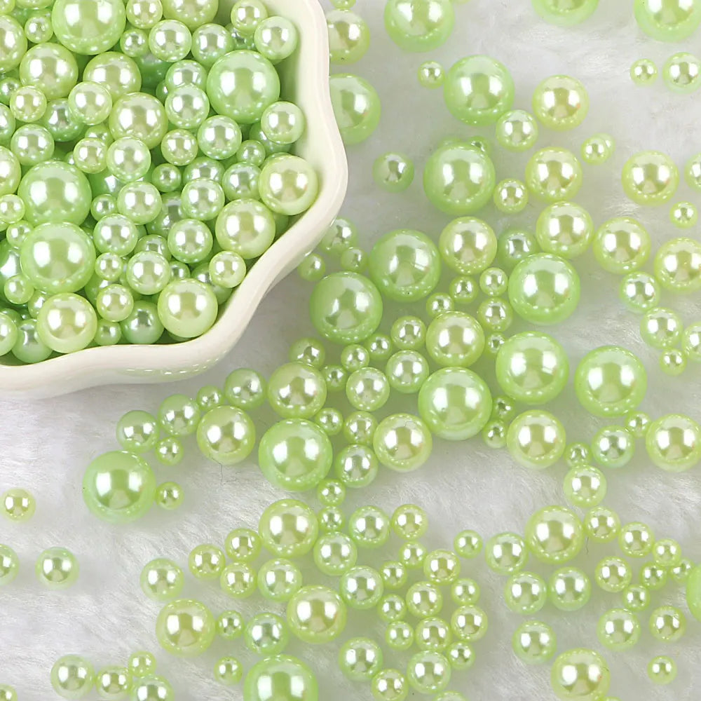 10g Random Mix 3-10mm No Hole ABS Imitation Pearl Bead For Vase Filler Makeup Brush For DIY  Jewelry Making  Decor  F0912