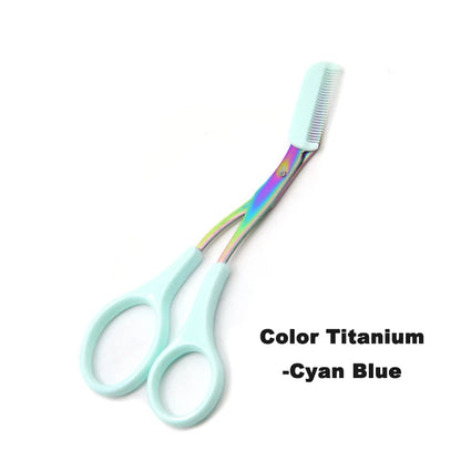 Eyebrow Trimmer Scissor with Comb Facial Eyelash Hair Removal Grooming Shaping Eyebrow Shaver Cosmetic Makeup Accessories Eyebr