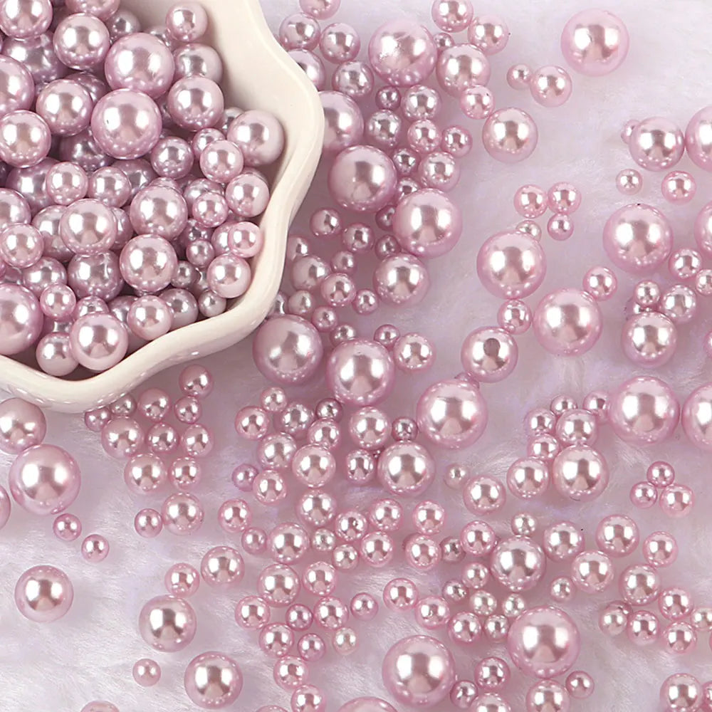 10g Random Mix 3-10mm No Hole ABS Imitation Pearl Bead For Vase Filler Makeup Brush For DIY  Jewelry Making  Decor  F0912