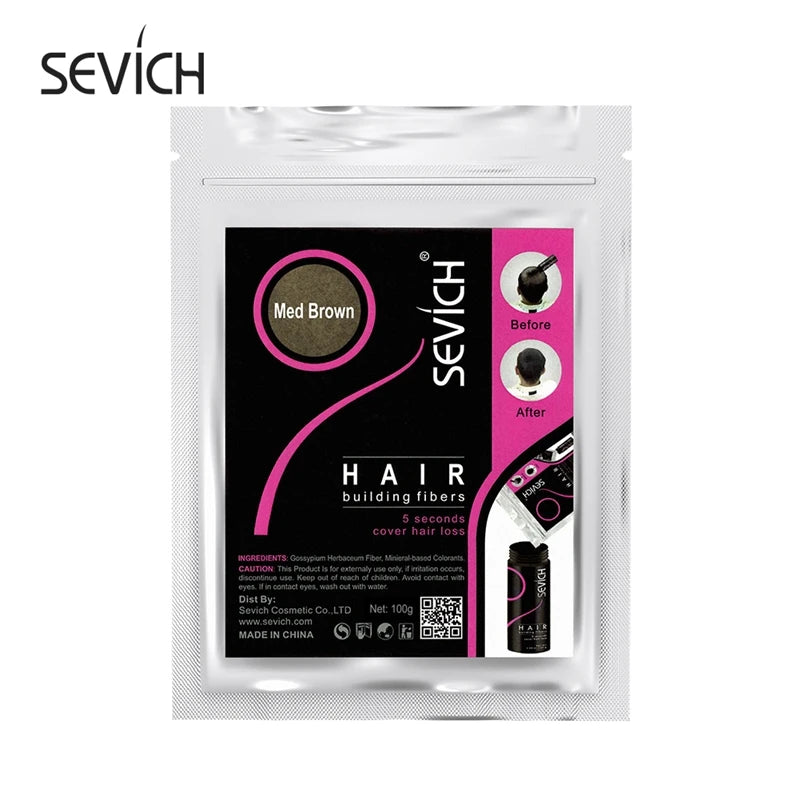 SEVICH 100g Hair Fibers Refill Bag Bald Extension Hair Growth Powder Salon Professional Hair Treatment Unisex Hair Loss Products