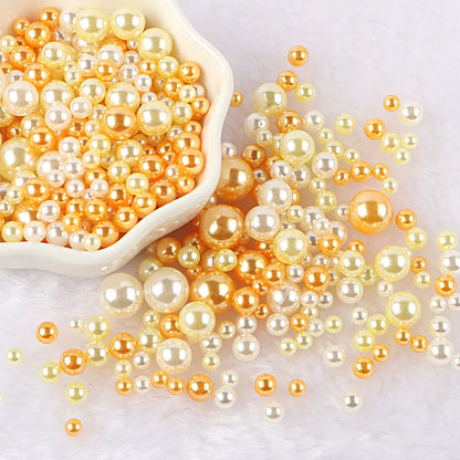 10g Random Mix 3-10mm No Hole ABS Imitation Pearl Bead For Vase Filler Makeup Brush For DIY  Jewelry Making  Decor  F0912