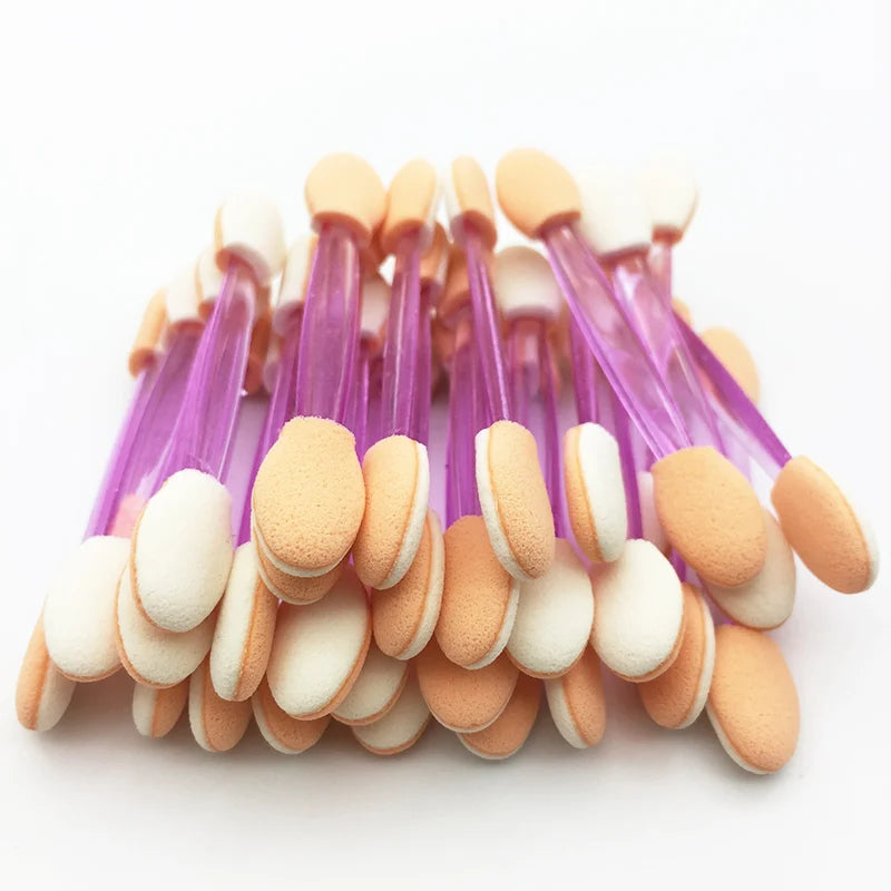 50/5PCS Disposable Eye shadow Brushes Dual Sided Sponge Nylon Makeup Eye Shadow Brushes For Cosmetic Applicator Make up Hot
