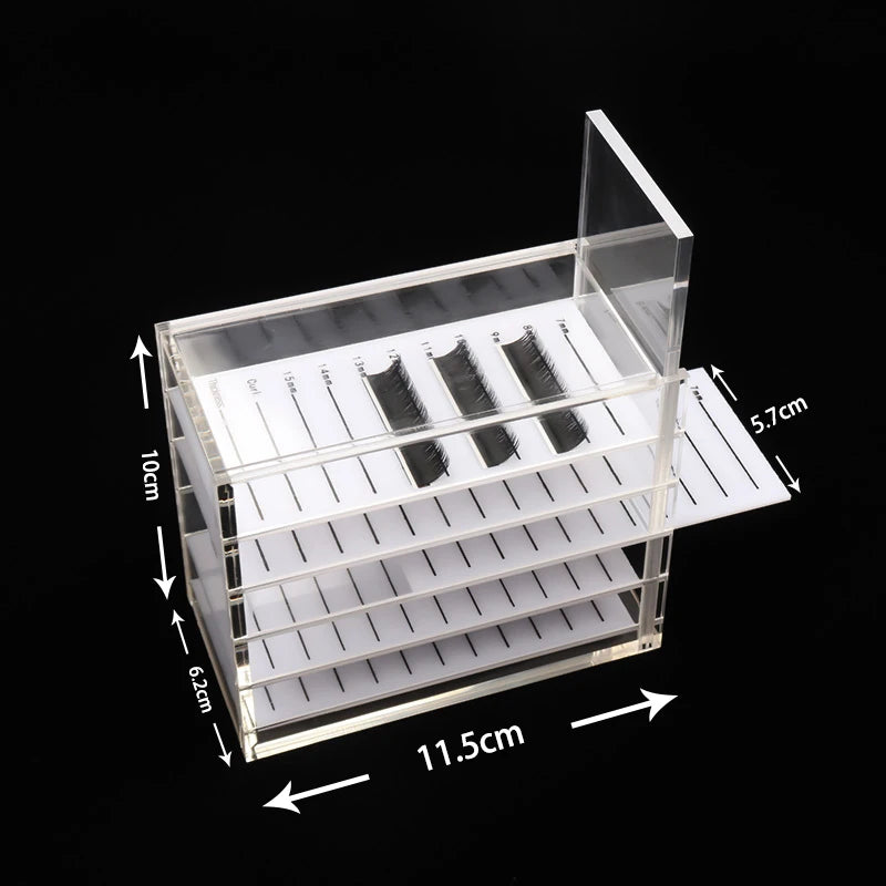 5 Layers Acrylic Pallet Lash Organizer Holder Eyelash Extension Storage Box Display Stand Makeup Tools Lashes Lifting Supplies