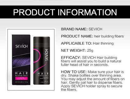 25g Hair Fibers Keratin Thickening Spray Hair Fiber Refill Hair Building Fibers Instant Regrowth Powders Hair Growth Product