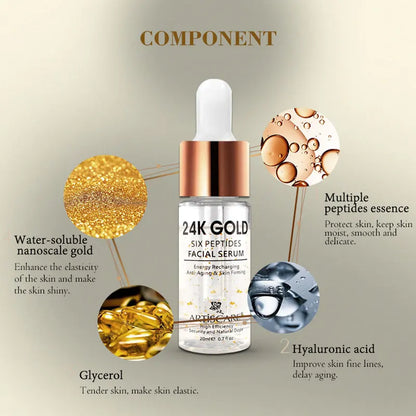 ARTISCARE 24k gold serum six peptides 20ml whitening moisturizing hyaluronic acid serum for face anti wrinkles facial skin care