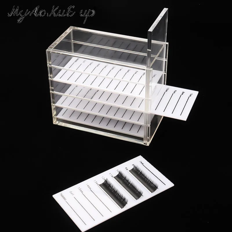 5 Layers Acrylic Pallet Lash Organizer Holder Eyelash Extension Storage Box Display Stand Makeup Tools Lashes Lifting Supplies