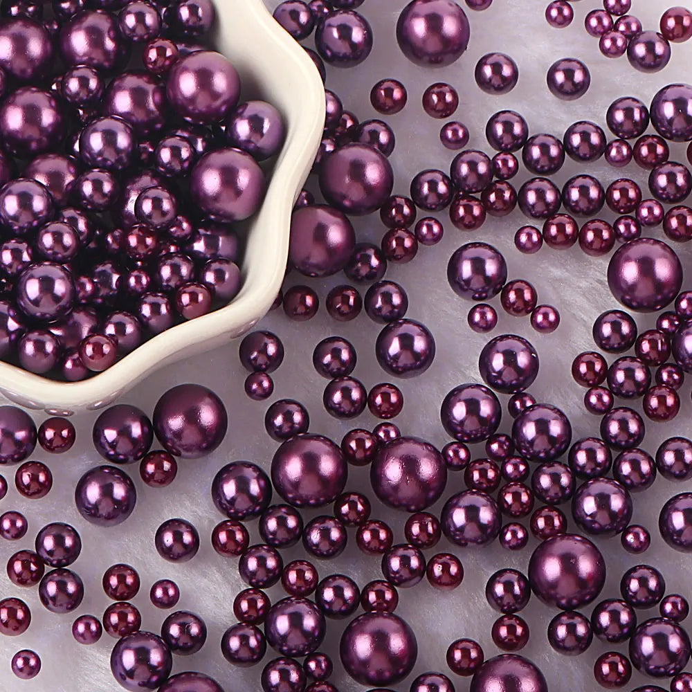 10g Random Mix 3-10mm No Hole ABS Imitation Pearl Bead For Vase Filler Makeup Brush For DIY  Jewelry Making  Decor  F0912
