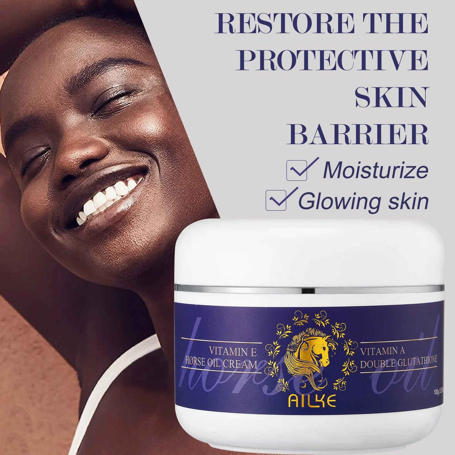 AILKE Whitening Cream, Glutathione Body Lotion for Brighter Skin, Reduce Dark Spots, Black Spots, Moisturizing, Even Skin Tone