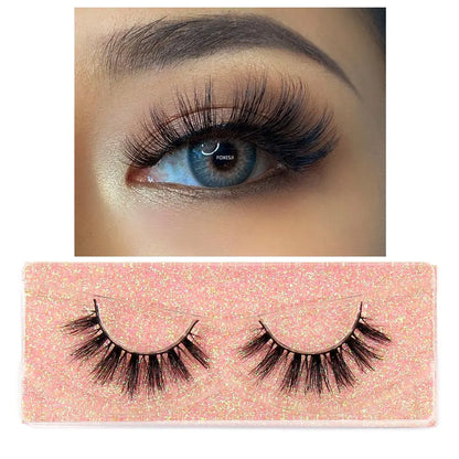 FOXESJI Makeup Eyelashes 3D Mink Eye Lashes Fluffy Soft Wispy Natural Lashes Extension Reusable Fake Lashes Mink False Eyelashes