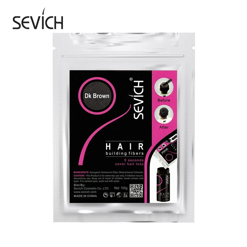 SEVICH 100g Hair Fibers Refill Bag Bald Extension Hair Growth Powder Salon Professional Hair Treatment Unisex Hair Loss Products