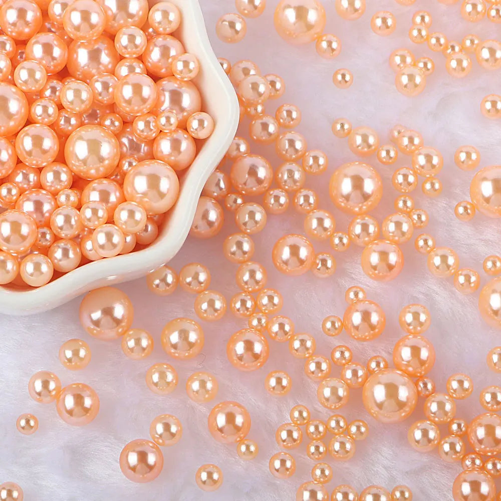 10g Random Mix 3-10mm No Hole ABS Imitation Pearl Bead For Vase Filler Makeup Brush For DIY  Jewelry Making  Decor  F0912