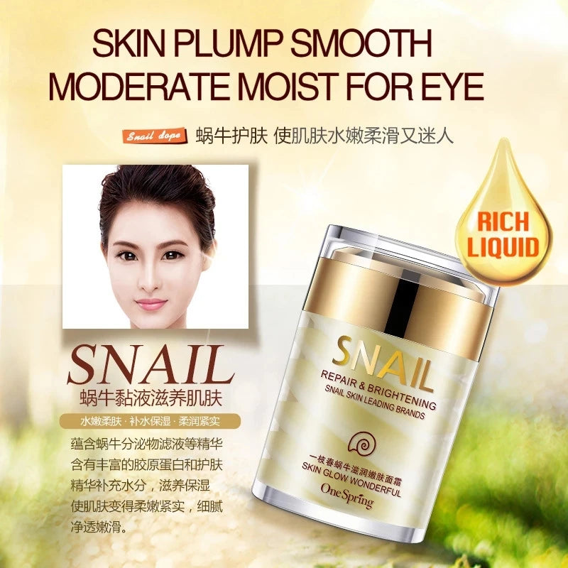 OneSpring Snail Cream Nourishing Anti Wrinkle+Gold Eye Cream Removal Dark Circles Eye Bag Repair Moisturizing Faical Skin Care