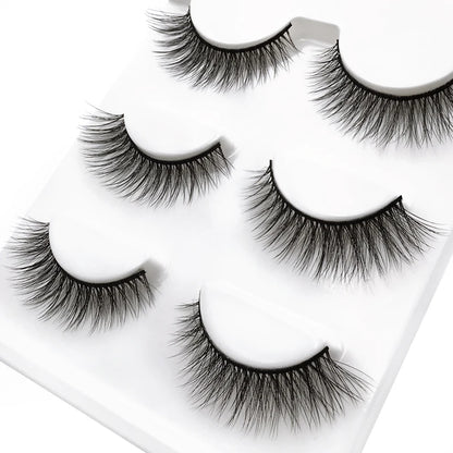 SHIDISHANGPIN 3 pairs 27 styles 3D Faux Mink Hair Soft False Eyelashes Fluffy Wispy Thick Fake Lash Handmade Eyelash Eye Makeup