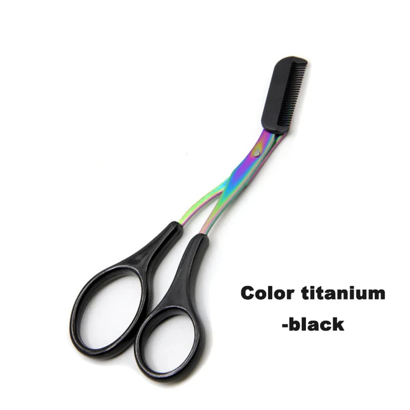 Eyebrow Trimmer Scissor with Comb Facial Eyelash Hair Removal Grooming Shaping Eyebrow Shaver Cosmetic Makeup Accessories Eyebr